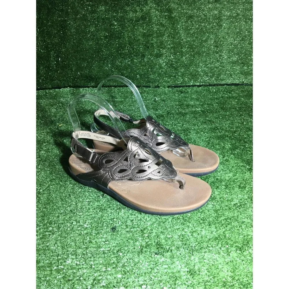 Womens rockport sandals size 7.5 ridge sling strap bronze summer cute